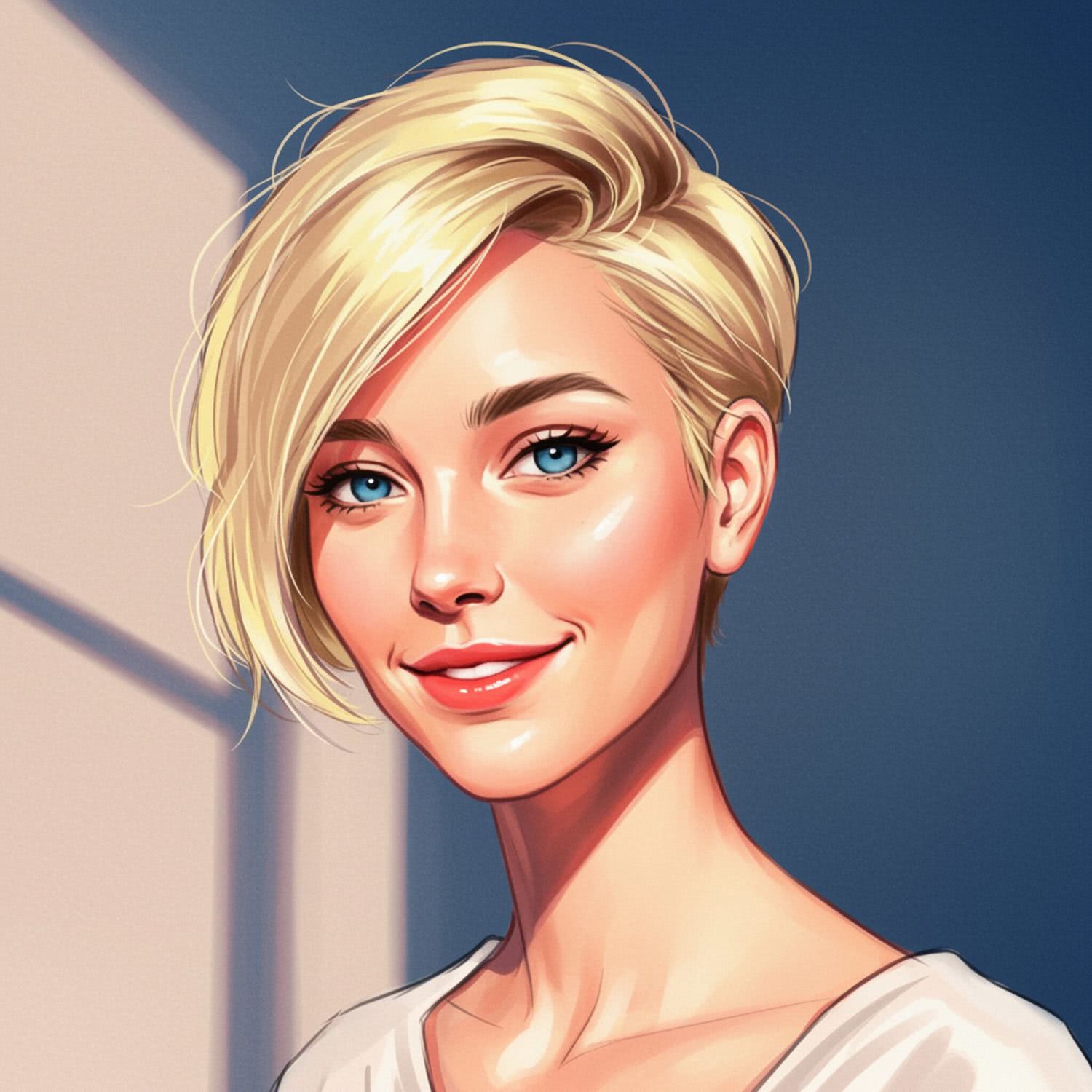 Blond włosy – Pixie Cut i minimalistyczny, modny wygląd