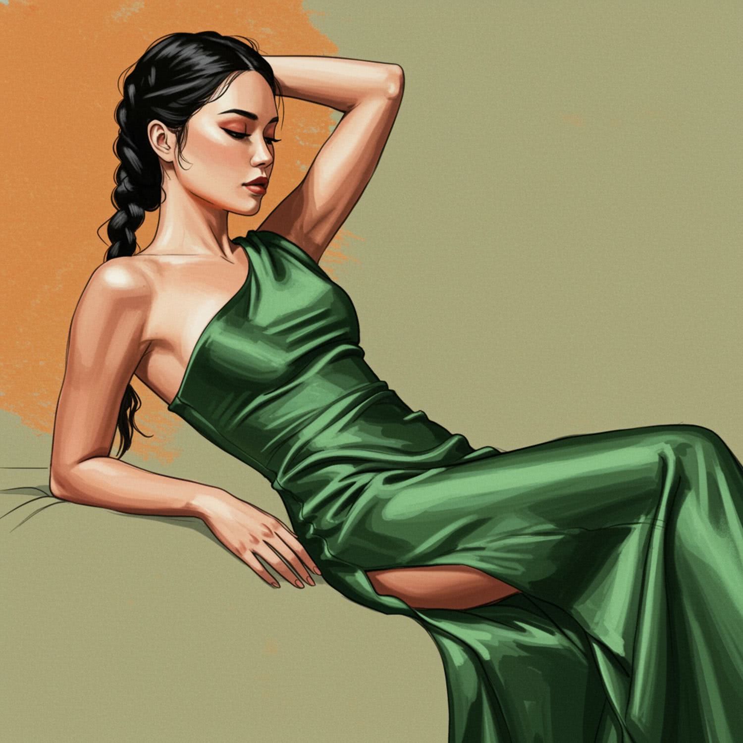 One-shoulder maxi dress – elegancja i zmysłowość w głębokiej zieleni