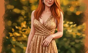 Rudowłosa piękność w glamour party dress – Irlandzka elegancja