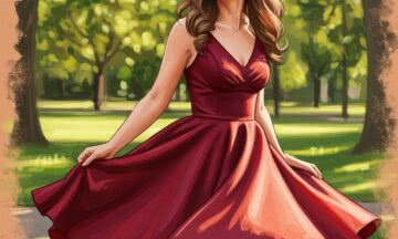 Swing dress w głębokiej czerwieni – energetyczny look na co dzień