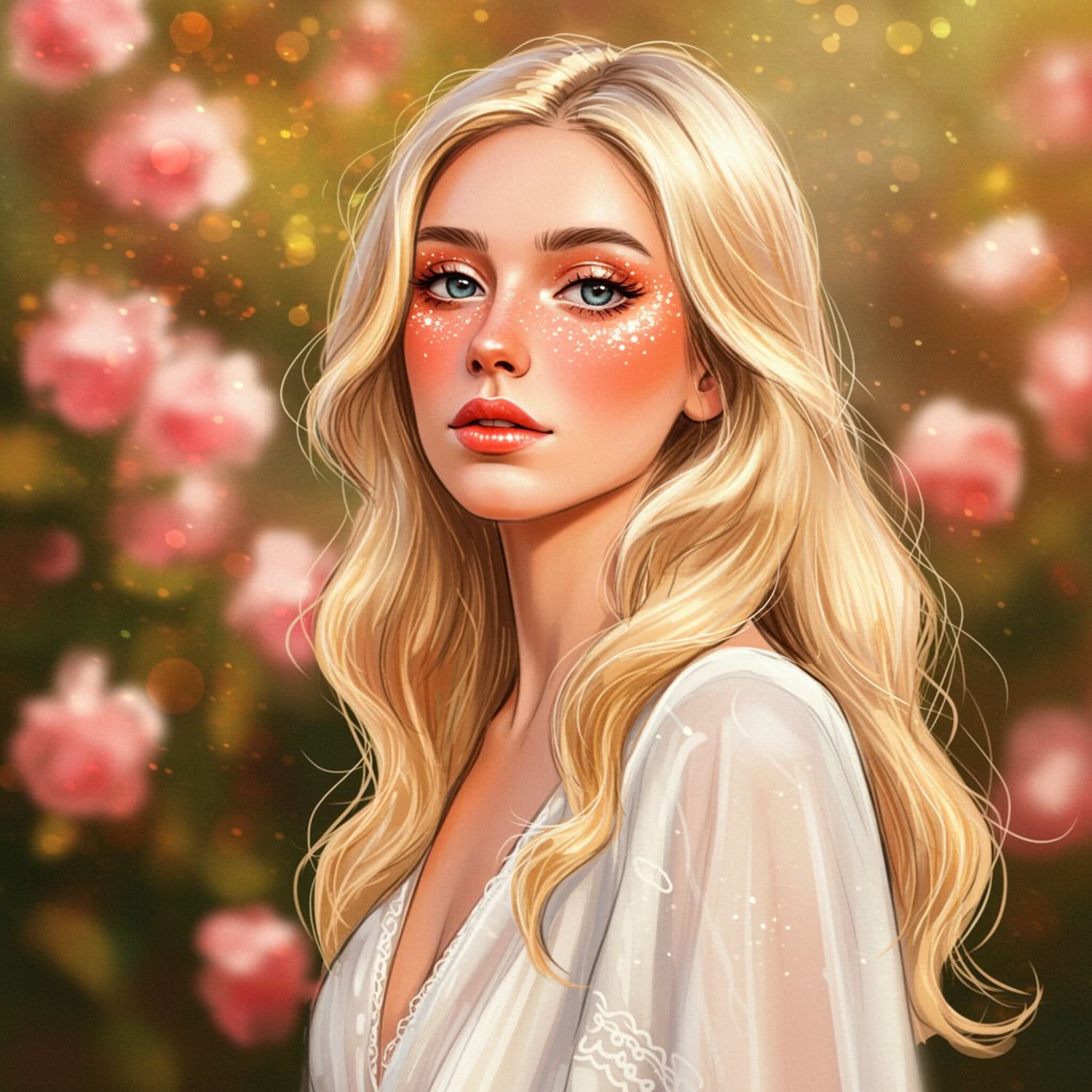 Dotyk blasku – Ciepły róż na policzkach, brzoskwiniowy odcień na ustach i brokat wokół oczu dla anielskiego wyglądu