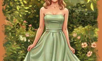 Odkryj magię strapless fit-and-flare dress w delikatnej zieleni
