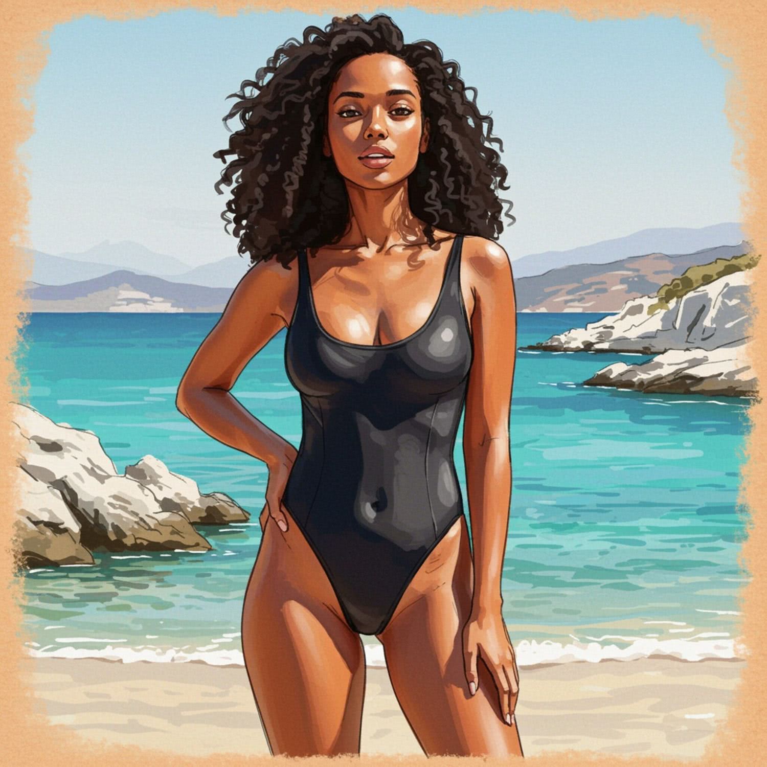 Jednoczęściowy kostium z siateczką – Prześwitująca zmysłowość na plaży