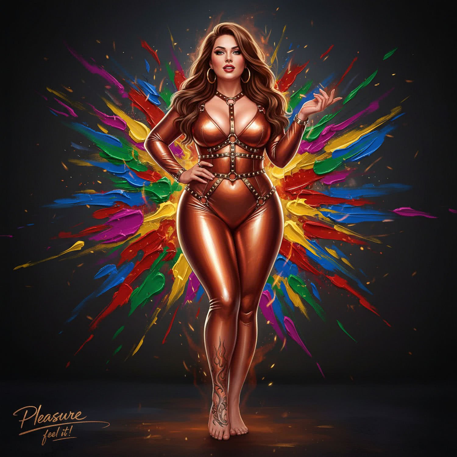 Chica w miedzianym płomieniu – BDSM outfit, który budzi ogień w modzie