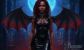 Aaliyah w lateksowych skrzydłach – goth z burgundowymi dredami podbija modę