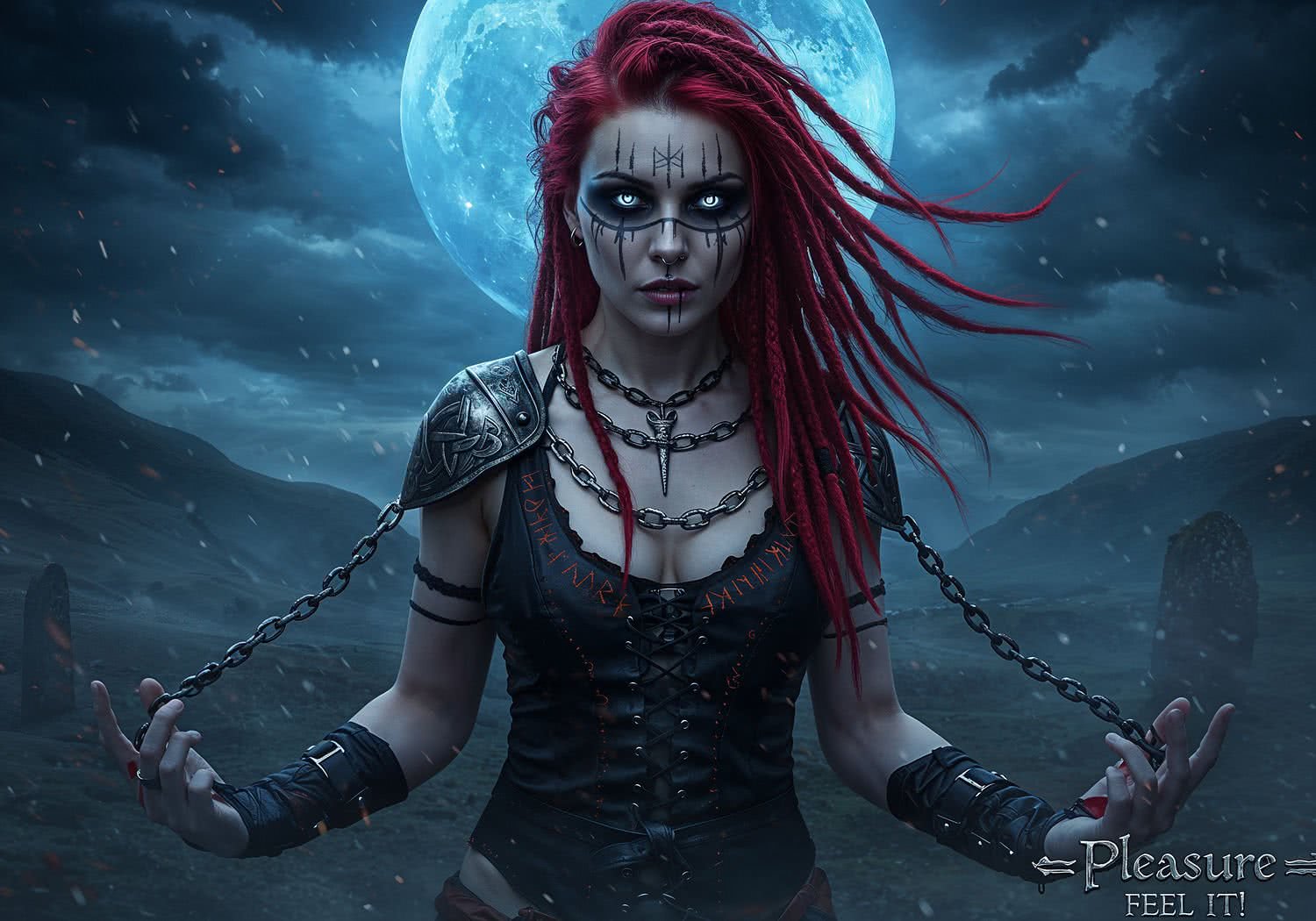 Fiona z runami – celtycka bogini w skórzanej tunice, która podbija serca